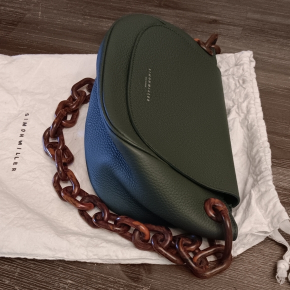 Simon Miller Green and Brown Crossbody Bag with Chain Strap - Picture 15 of 16